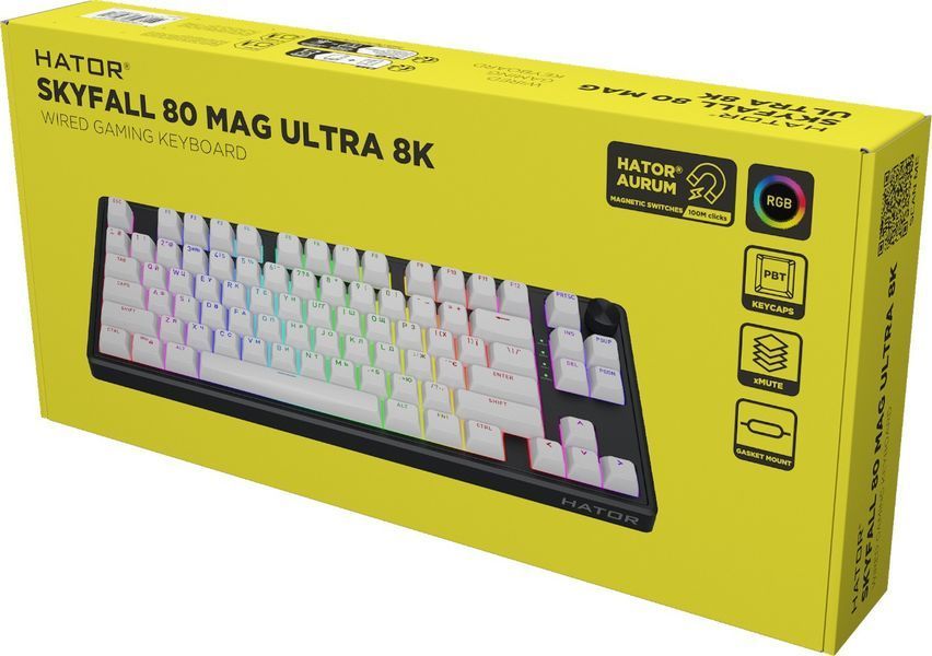 Клавіатура HATOR Skyfall 80 MAG ULTRA 8K (HTK1880UA) black-white 67529 фото