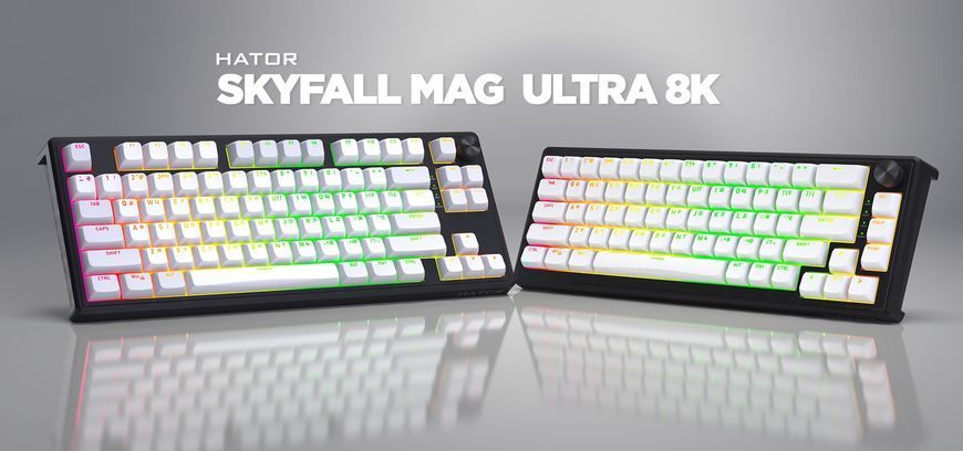 Клавіатура HATOR Skyfall 80 MAG ULTRA 8K (HTK1880UA) black-white 67529 фото