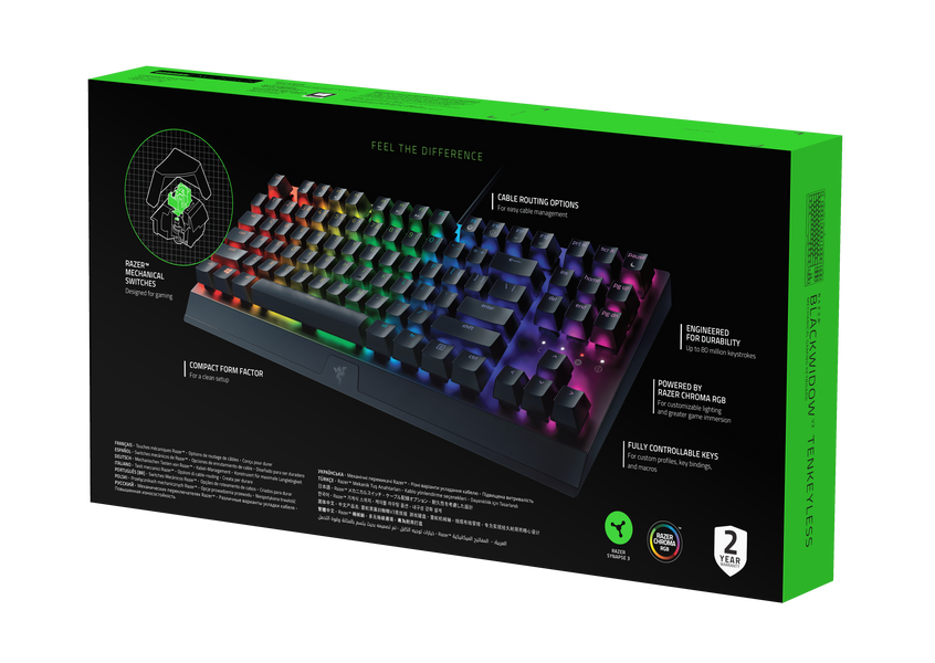 Клавиатура механическая RAZER BlackWidow V3 TKL, Green Switch, RU (RZ03-03490700-R3R1) RZ03-03490700-R3R1 фото