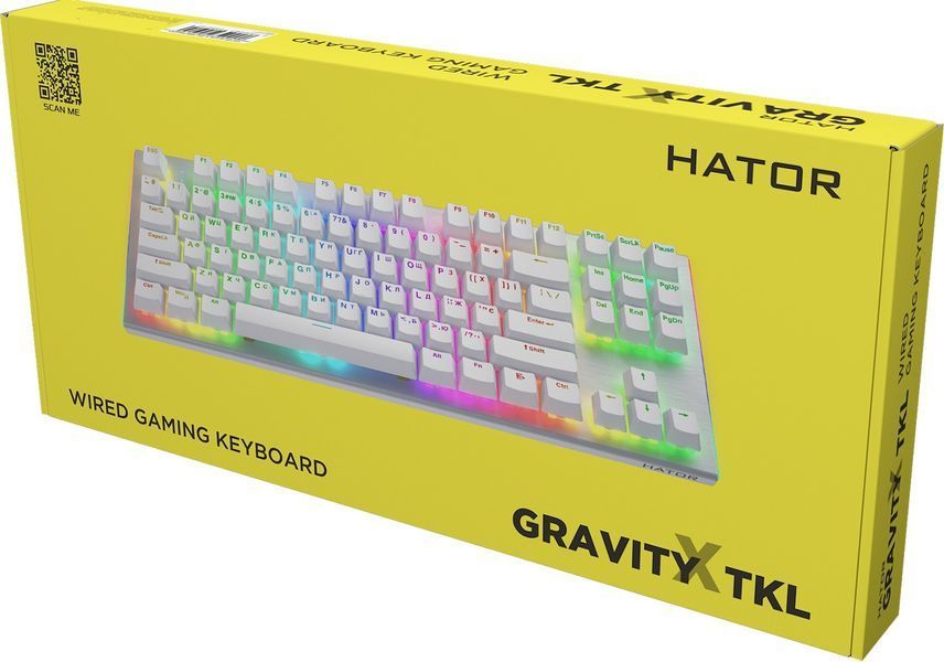 Клавіатура HATOR Gravity X TKL orange (HTK551UA) white 67055 фото