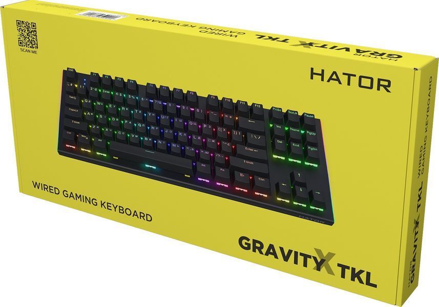 Клавіатура HATOR Gravity X TKL orange (HTK551UA) white 67055 фото