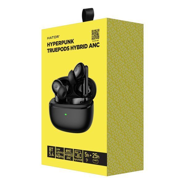 Акустична система HATOR Hyrpunk Truepods Hybrid ANC (HTA431) black SyncHUB 67056 фото