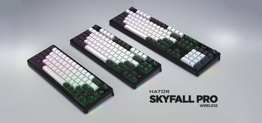 Клавиатура HATOR Skyfall 100 PRO wireless (HTK4101UA) black silent switches 67626 фото
