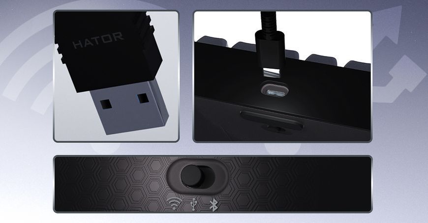 Клавиатура HATOR Skyfall 100 PRO wireless (HTK4101UA) black silent switches 67626 фото