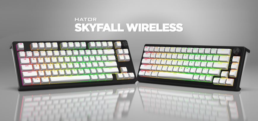 Клавиатура HATOR Skyfall 80 wireless (HTK3180) black-white US layout 67527 фото