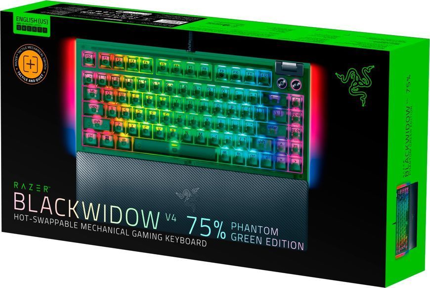 Клавіатура RAZER BlackWidow V4 75% Phantom Green (RZ03-05003300-R3M1) 67452 фото