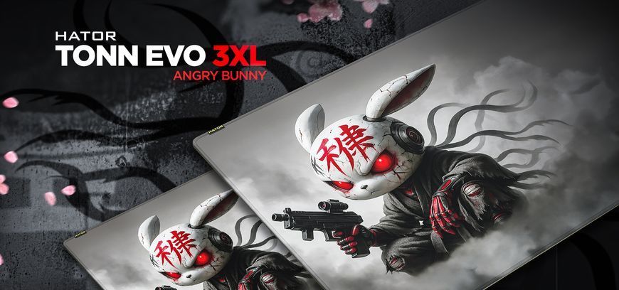 Килимок HATOR Tonn EVO 3XL (HTP051) Angry bunny 67570 фото