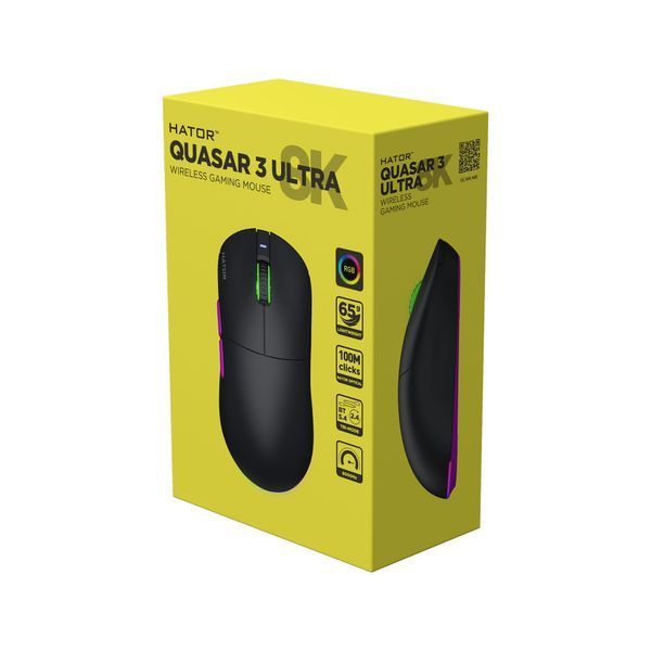 Мишка HATOR Quasar 3 ULTRA 8K Wireless (HTM770) black 67018 фото