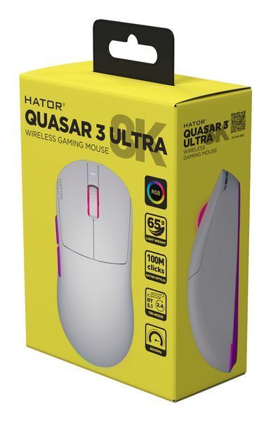 Мишка HATOR Quasar 3 ULTRA 8K Wireless (HTM771) white 67019 фото