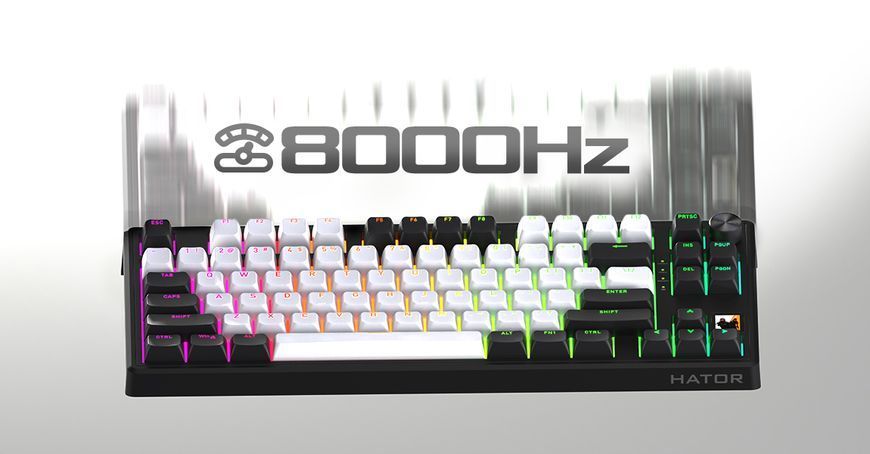 Клавіатура HATOR Skyfall 65 MAG ULTIMA 8K wireless (HTK3860) black-white US layout 67563 фото